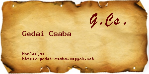 Gedai Csaba névjegykártya